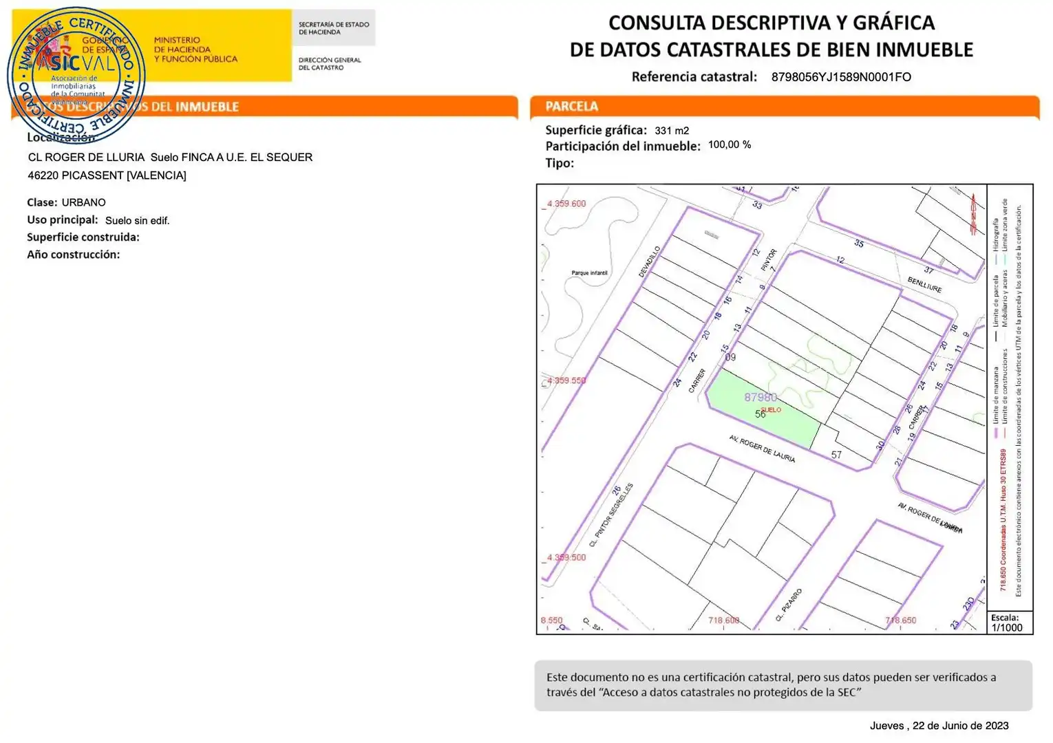 Terreny residencial en venda a Carrer PIZARRO
