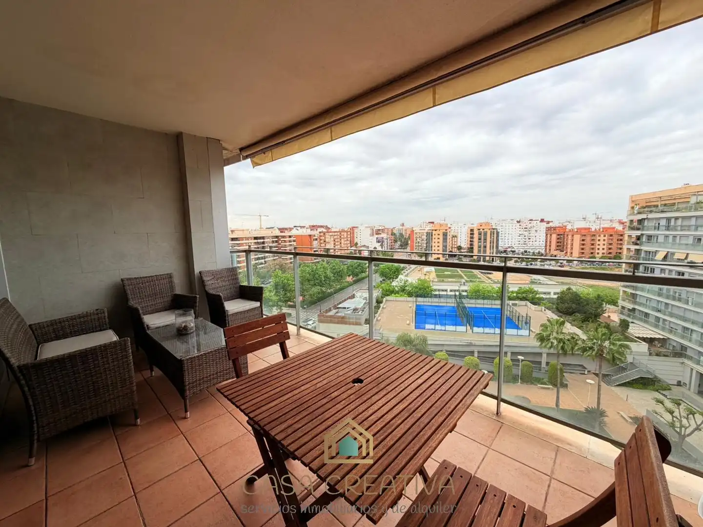 Terrace of Flat for rent in  Valencia Capital  with Air Conditioner, Private garden and Parquet flooring