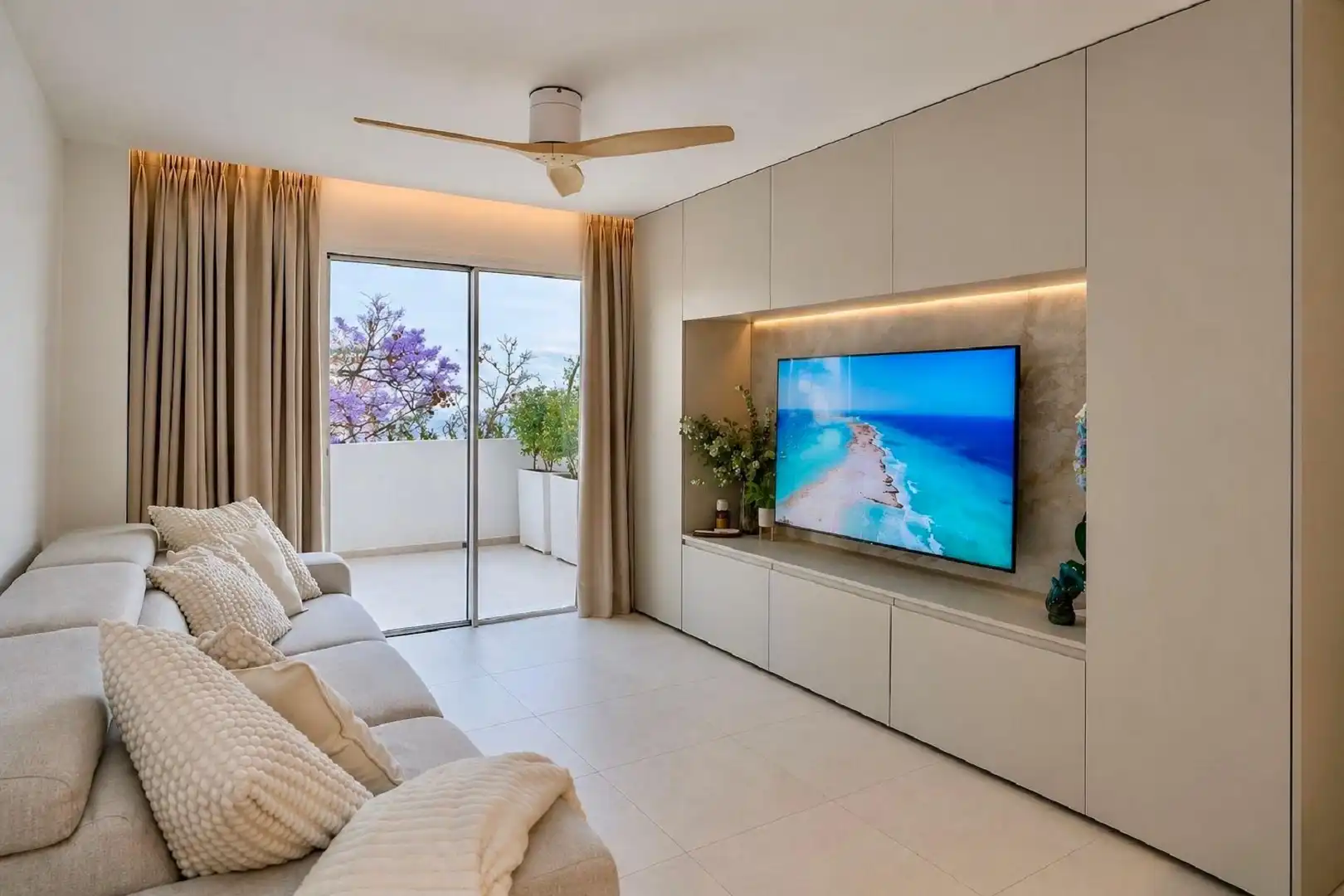 Living room of Flat for sale in Benalmádena  with Air Conditioner, Terrace and Storage room