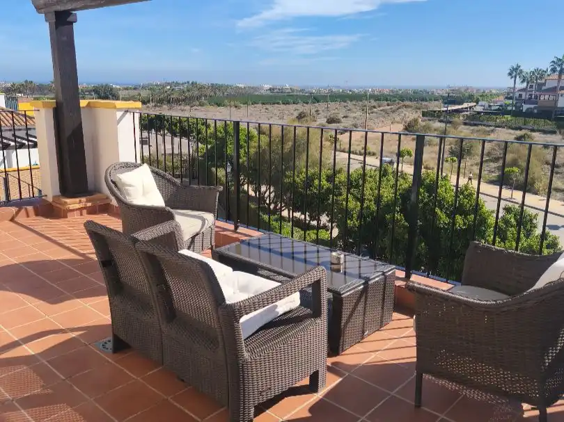 Terrasse von Dachboden zur Miete in Vera mit Klimaanlage, Terrasse und Schwimmbad