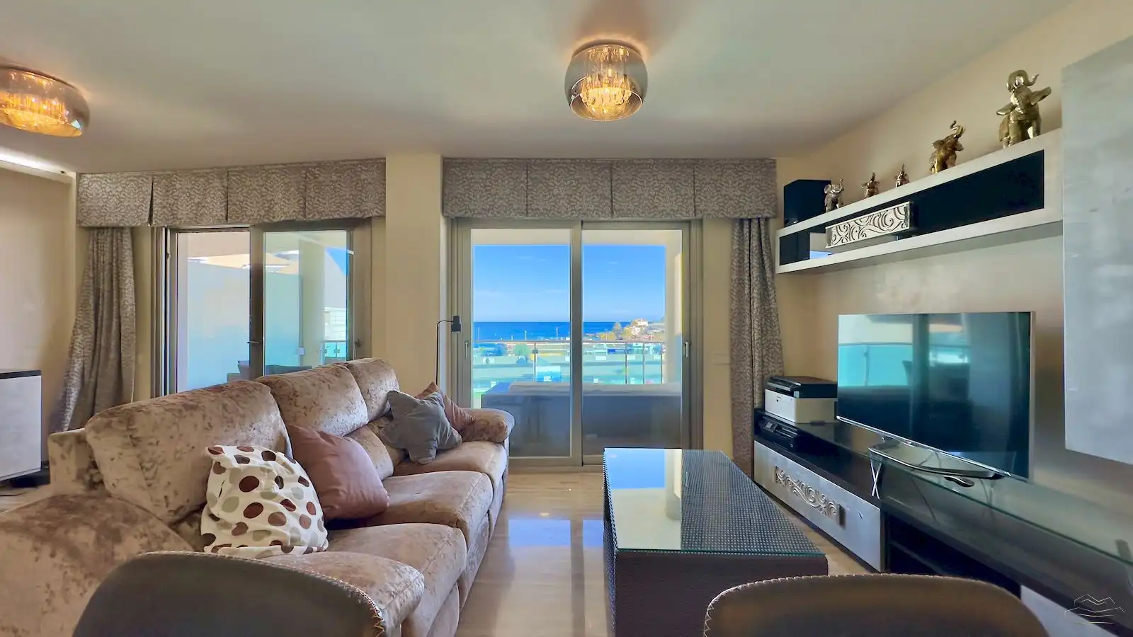 Sala d'estar de Apartament en venda en Jávea / Xàbia amb Aire condicionat, Calefacció i Jardí privat