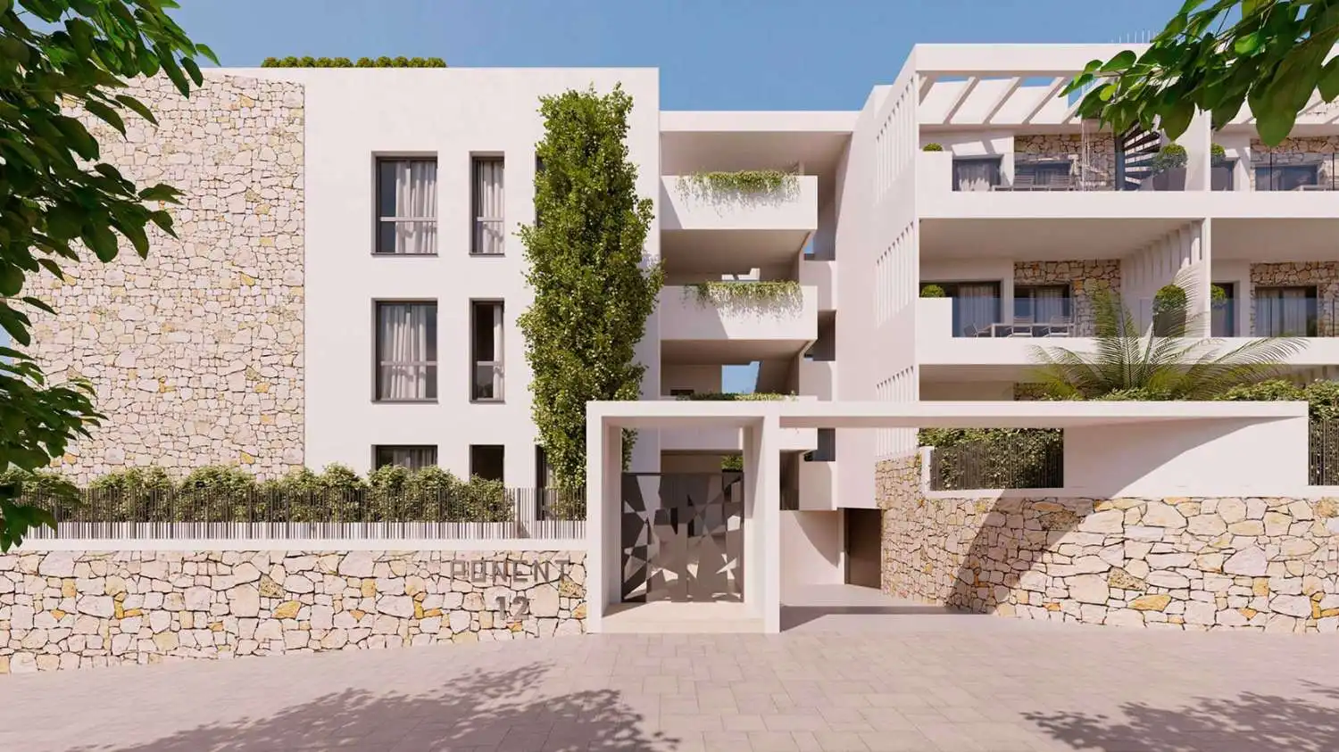 Vista exterior de Apartament en venda en Sant Antoni de Portmany amb Aire condicionat, Calefacció i Piscina