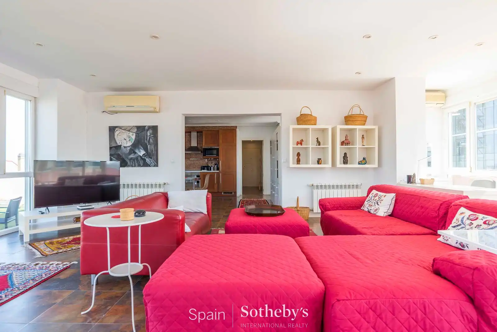 Sala de estar de Ático de alquiler en Madrid con Aire acondicionado, Calefacción y Terraza