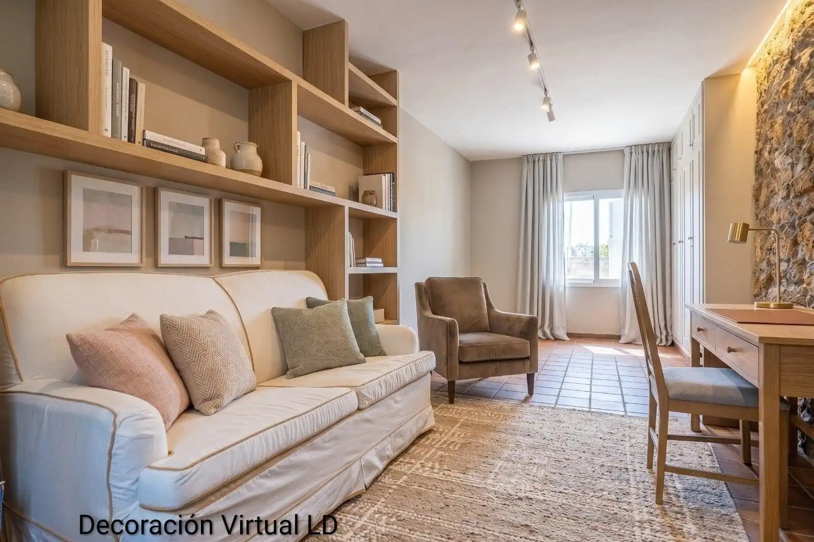 Wohnzimmer von Haus oder Chalet zum Verkauf in Tomares mit Klimaanlage, Heizung und Privatgarten