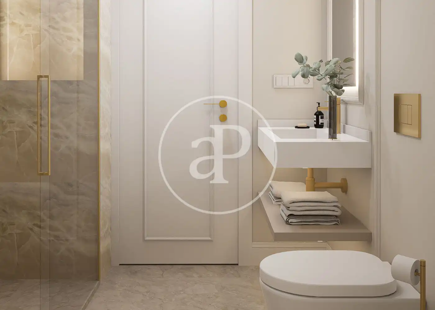 Badezimmer von Wohnung zum Verkauf in Madrid mit Klimaanlage, Heizung und Terrasse