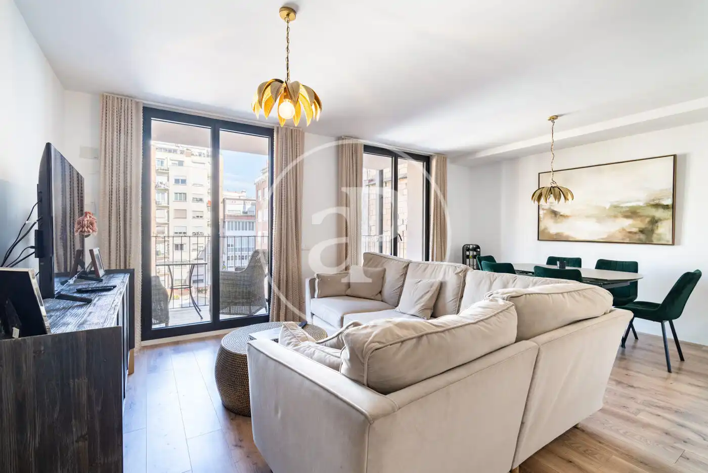 Sala d'estar de Àtic de lloguer en Barcelona amb Aire condicionat, Calefacció i Terrassa