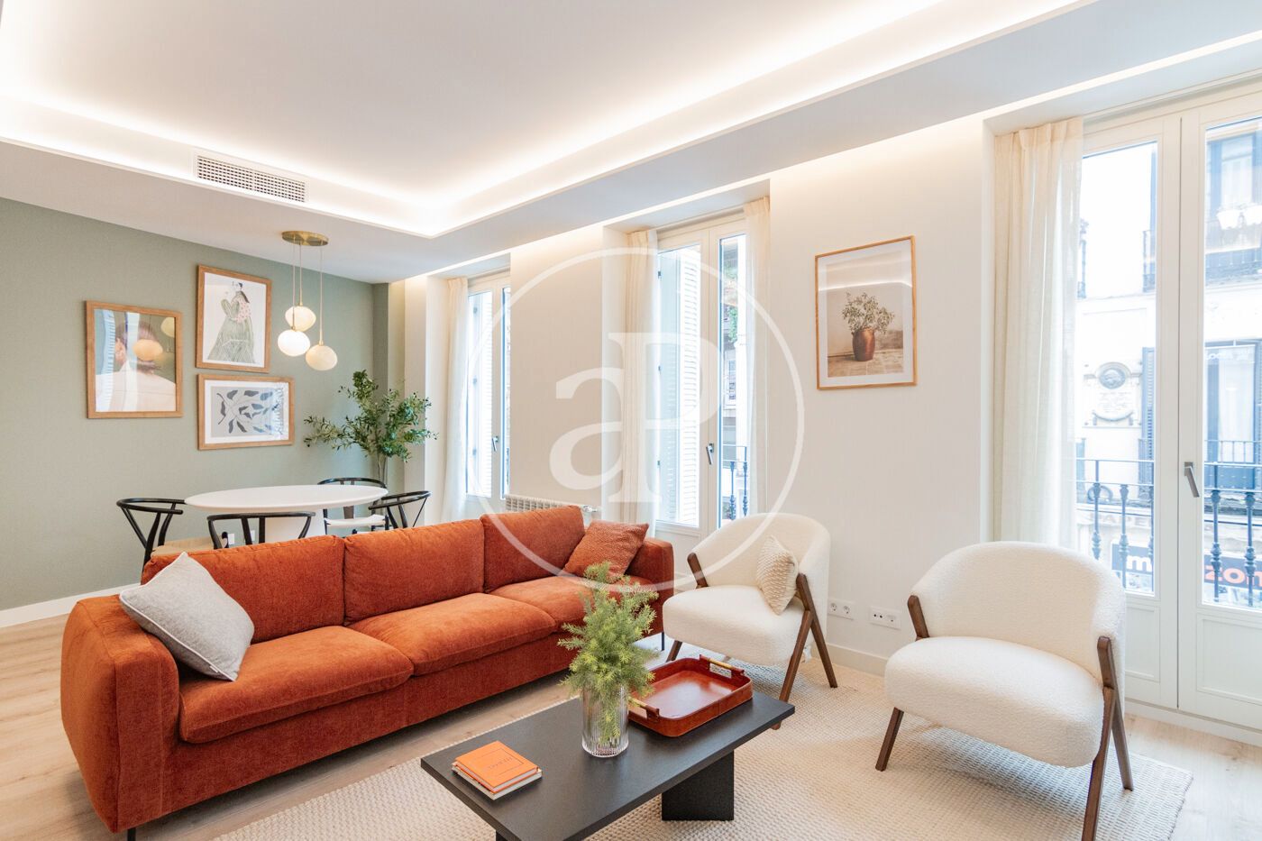 Living room of Flat to rent in  Madrid Capital  with Air Conditioner, Heating and Storage room