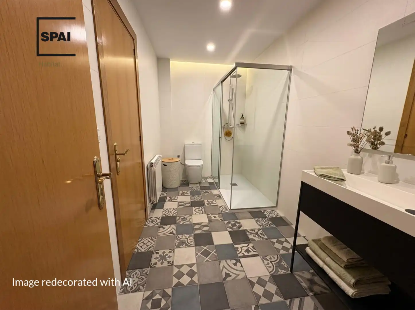 Badezimmer von Dachboden zum Verkauf in Centelles mit Klimaanlage, Heizung und Terrasse