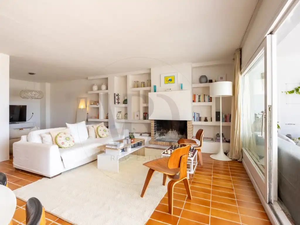 Sala d'estar de Casa adosada de lloguer en Santa Eulària des Riu amb Aire condicionat i Piscina comunitària