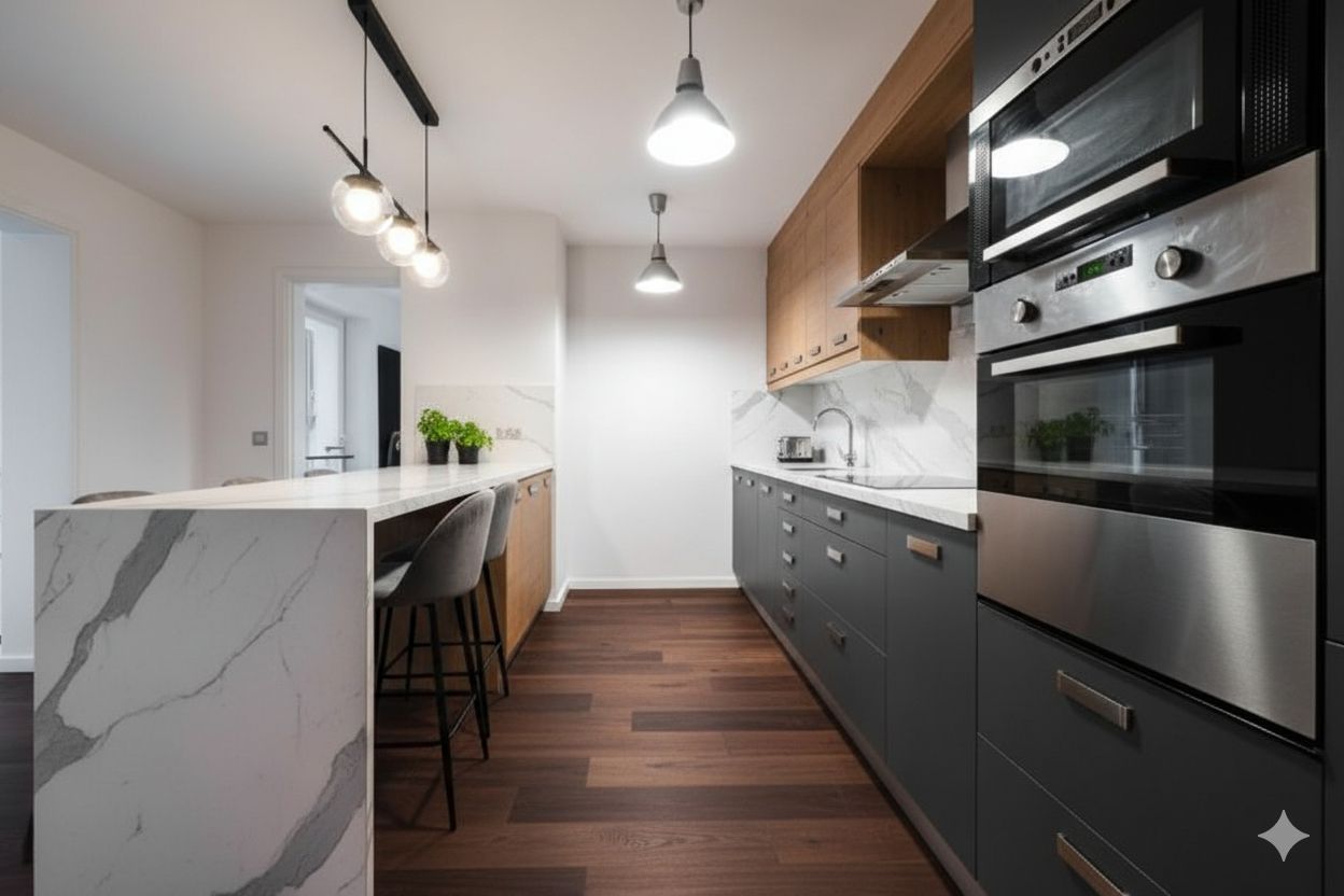 Cuina de Àtic en venda en  Barcelona Capital amb Aire condicionat, Jardí privat i Terrassa