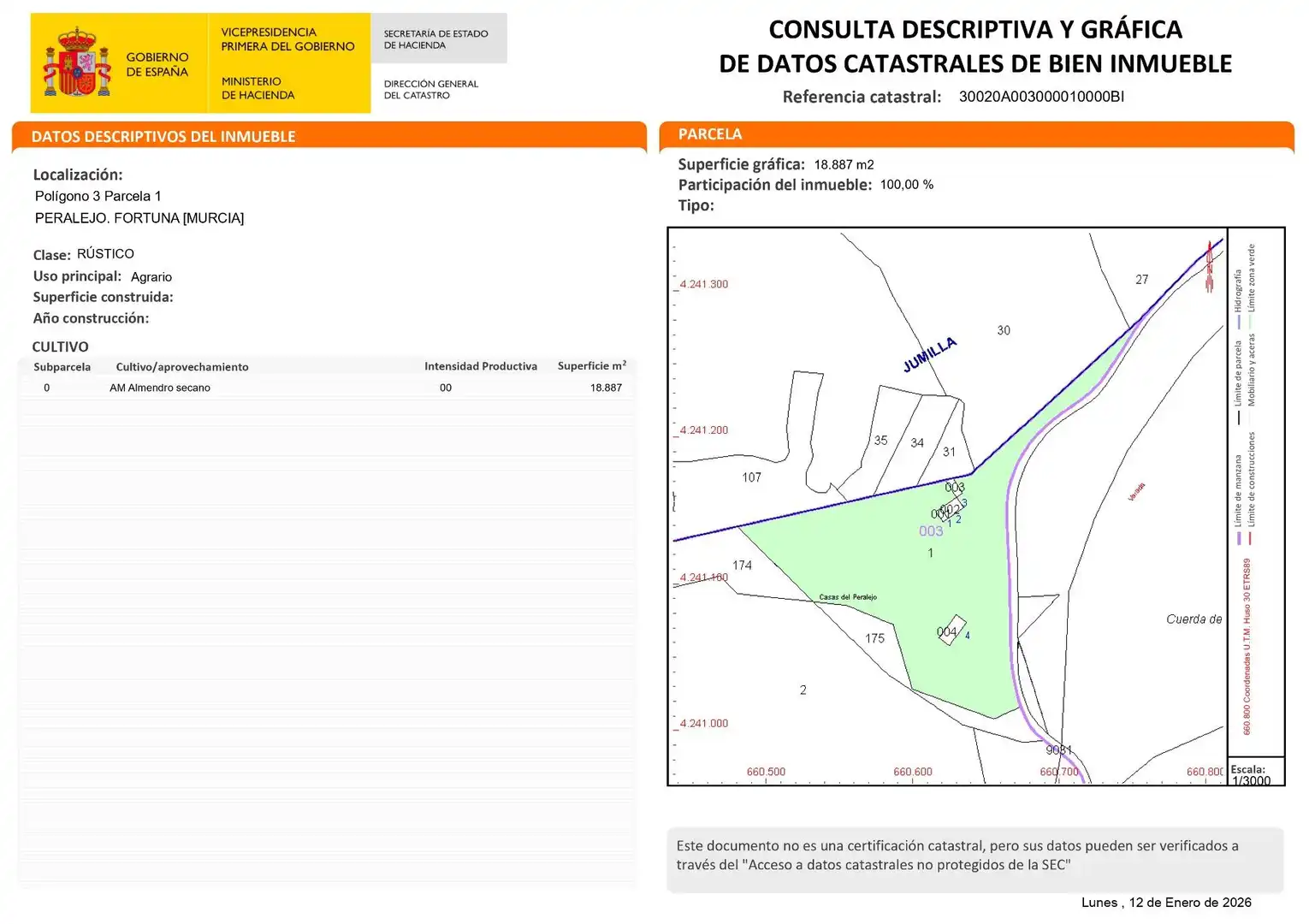 Exterior view of Land for sale in Jumilla
