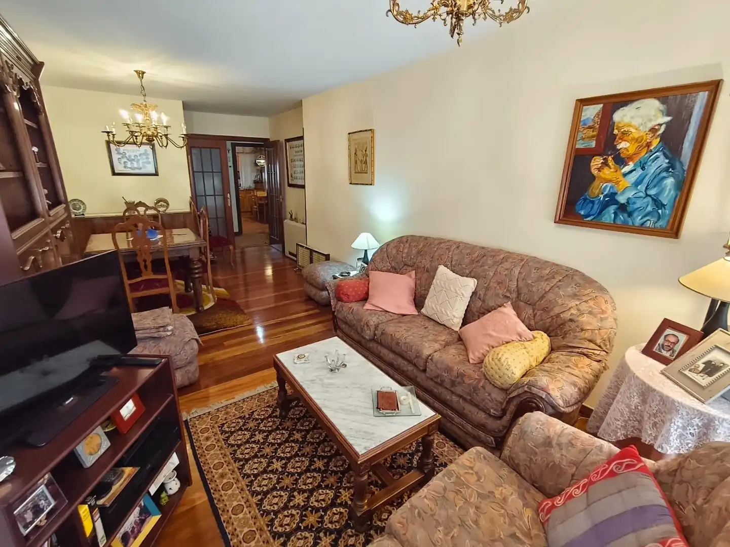 Sala de estar de Piso de alquiler en Ponferrada con Calefacción, Parquet y Amueblado