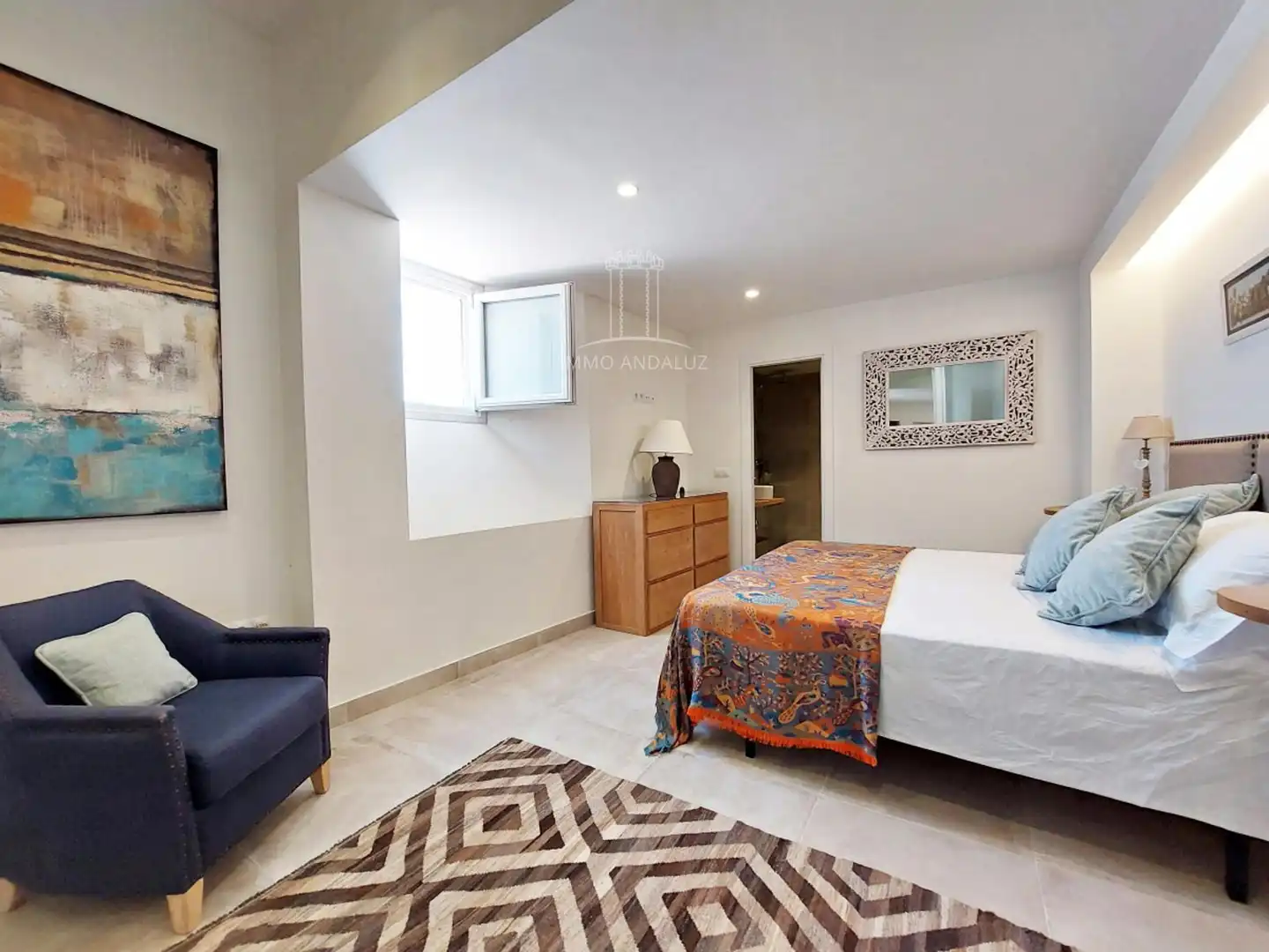 Schlafzimmer von Einfamilien-Reihenhaus zum Verkauf in Medina Sidonia mit Klimaanlage und Heizung