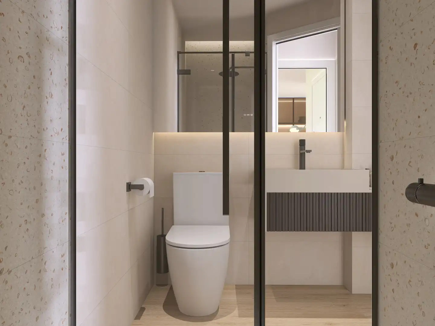 Badezimmer von Dachboden zum Verkauf in Salamanca mit Heizung, Parkett und Terrasse