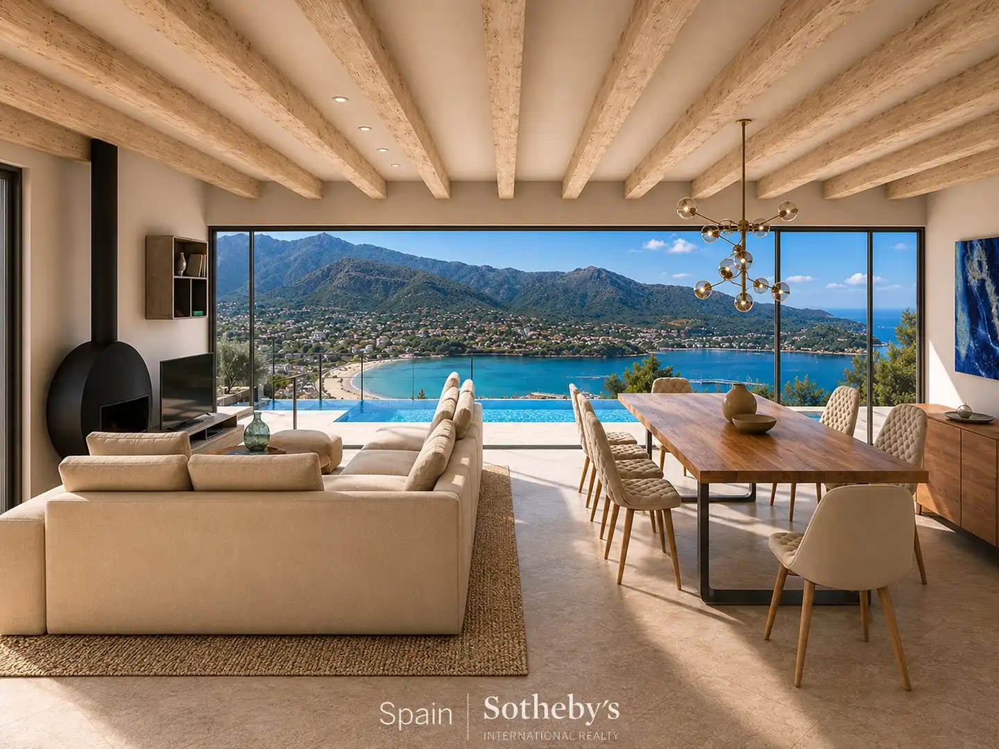 Sala de estar de Casa o chalet en venta en El Port de la Selva con Aire acondicionado, Jardín privado y Terraza