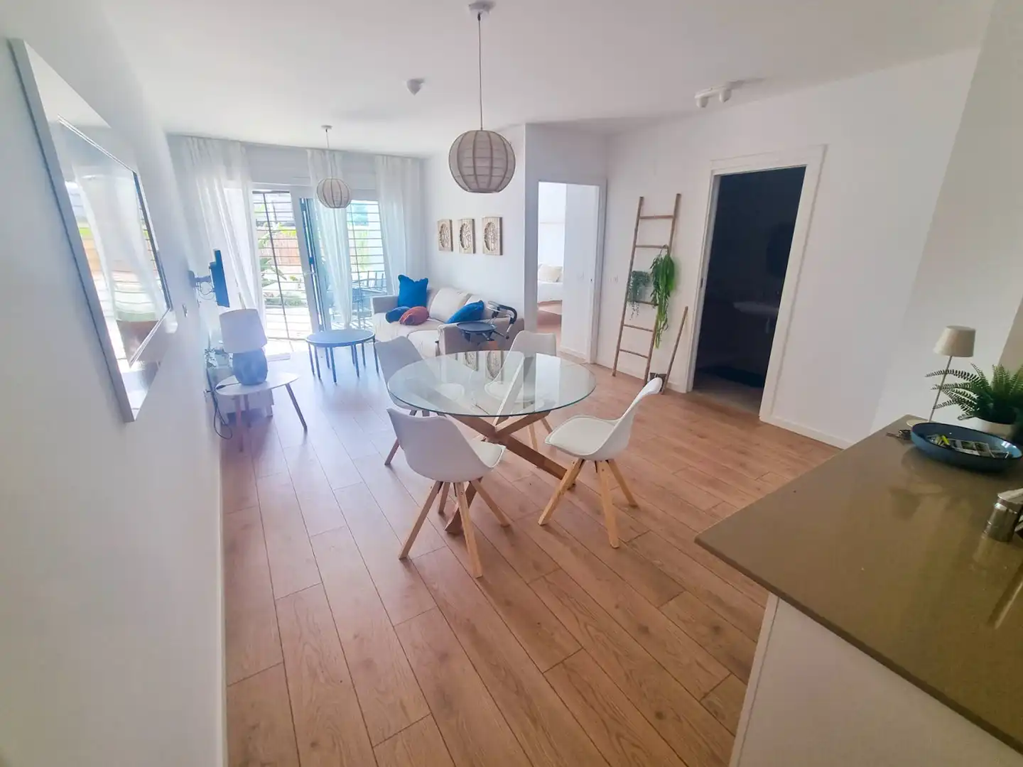 Sala de estar de Piso de alquiler en Pilar de la Horadada con Aire acondicionado, Jardín privado y Terraza
