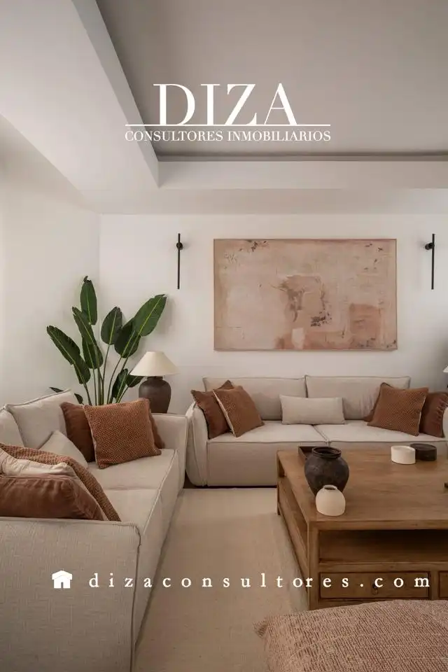 Sala de estar de Ático de alquiler en Barrio de Salamanca