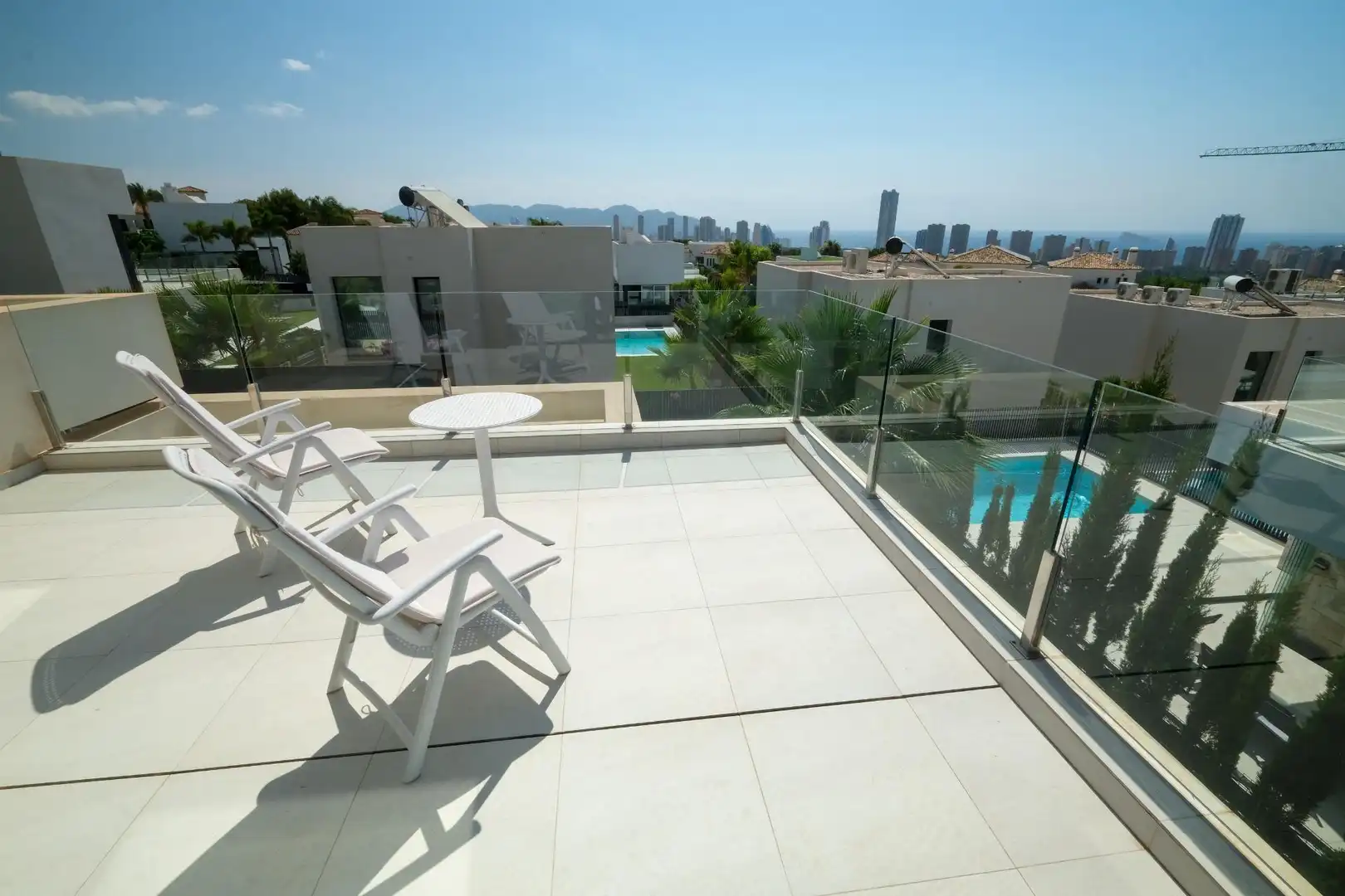 Terraza de Casa o chalet de alquiler en Finestrat con Aire acondicionado, Calefacción y Jardín privado