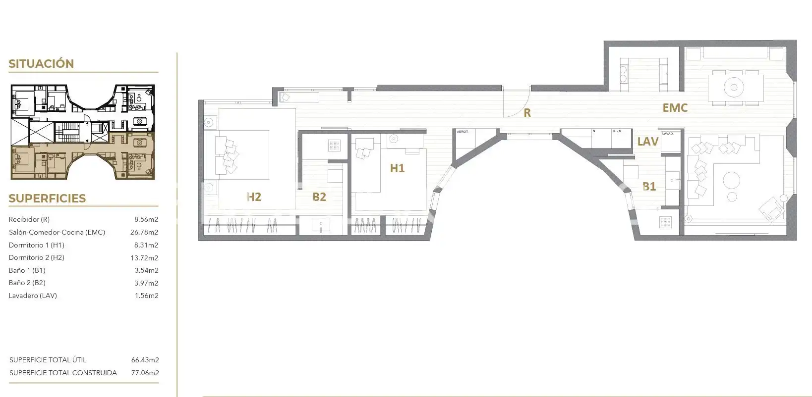 Flat for sale in Barcelona  with Air Conditioner and Heating