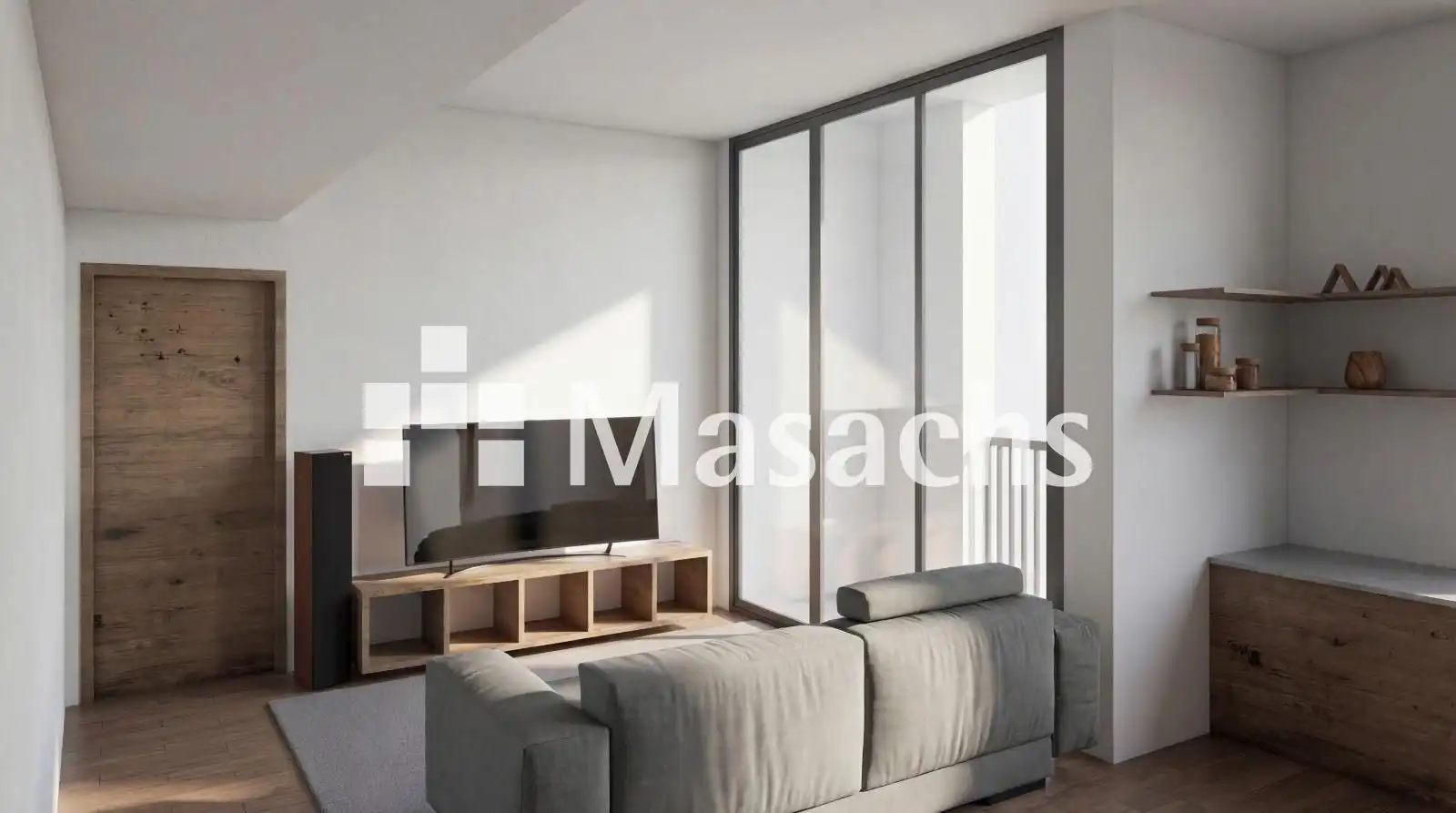 Sala de estar de Ático en venta en Terrassa con Terraza