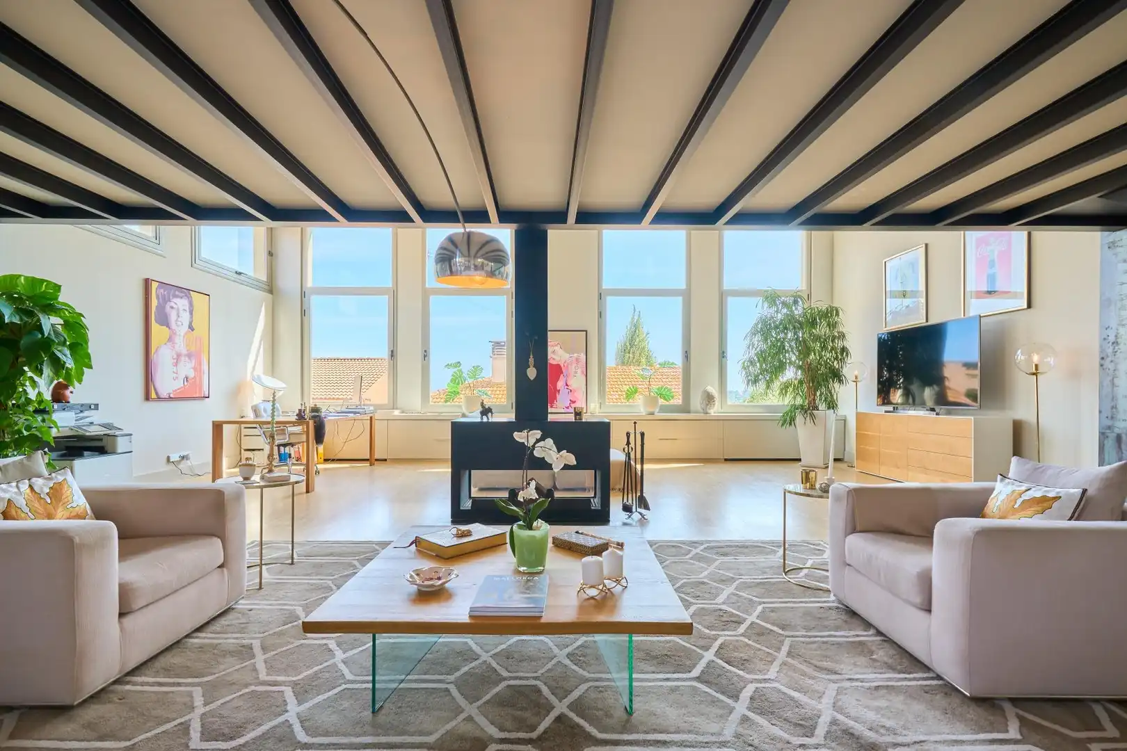 Living room of Houses for sale in  Palma de Mallorca  with Air Conditioner, Heating and Parquet flooring