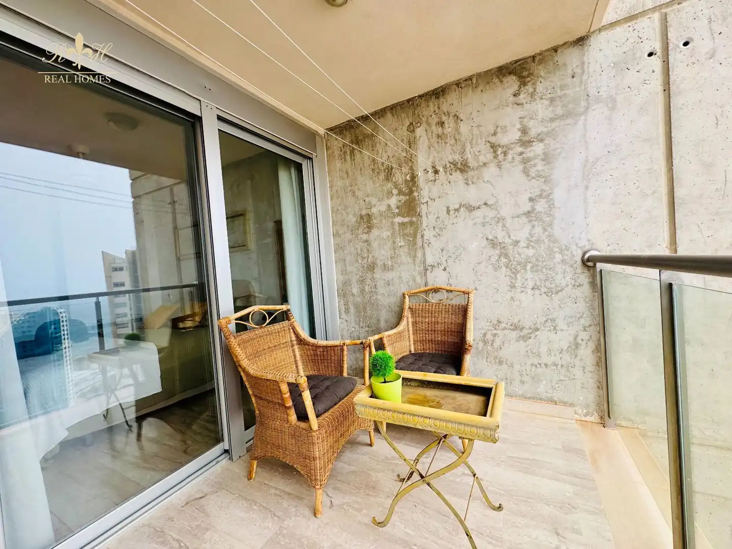 Terrasse von Wohnung zur Miete in Benidorm mit Klimaanlage, Heizung und Schwimmbad