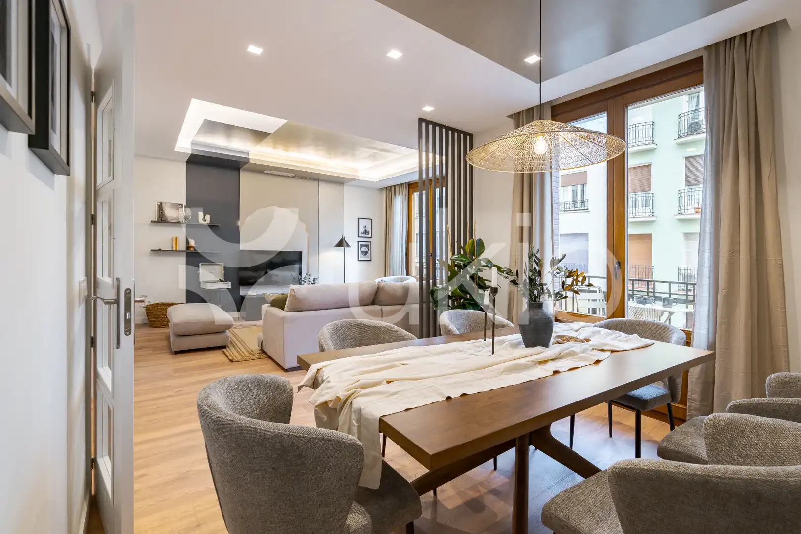 Sala de estar de Apartamento de alquiler en  Madrid Capital con Aire acondicionado, Calefacción y Terraza