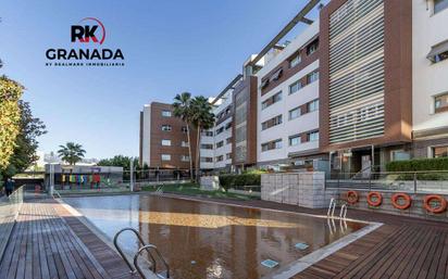 Exterior view of Flat for sale in Armilla  with Air Conditioner, Terrace and Swimming Pool