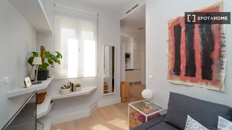 Living room of Flat for rent in Madrid  with Air Conditioner, Heating and Furnished