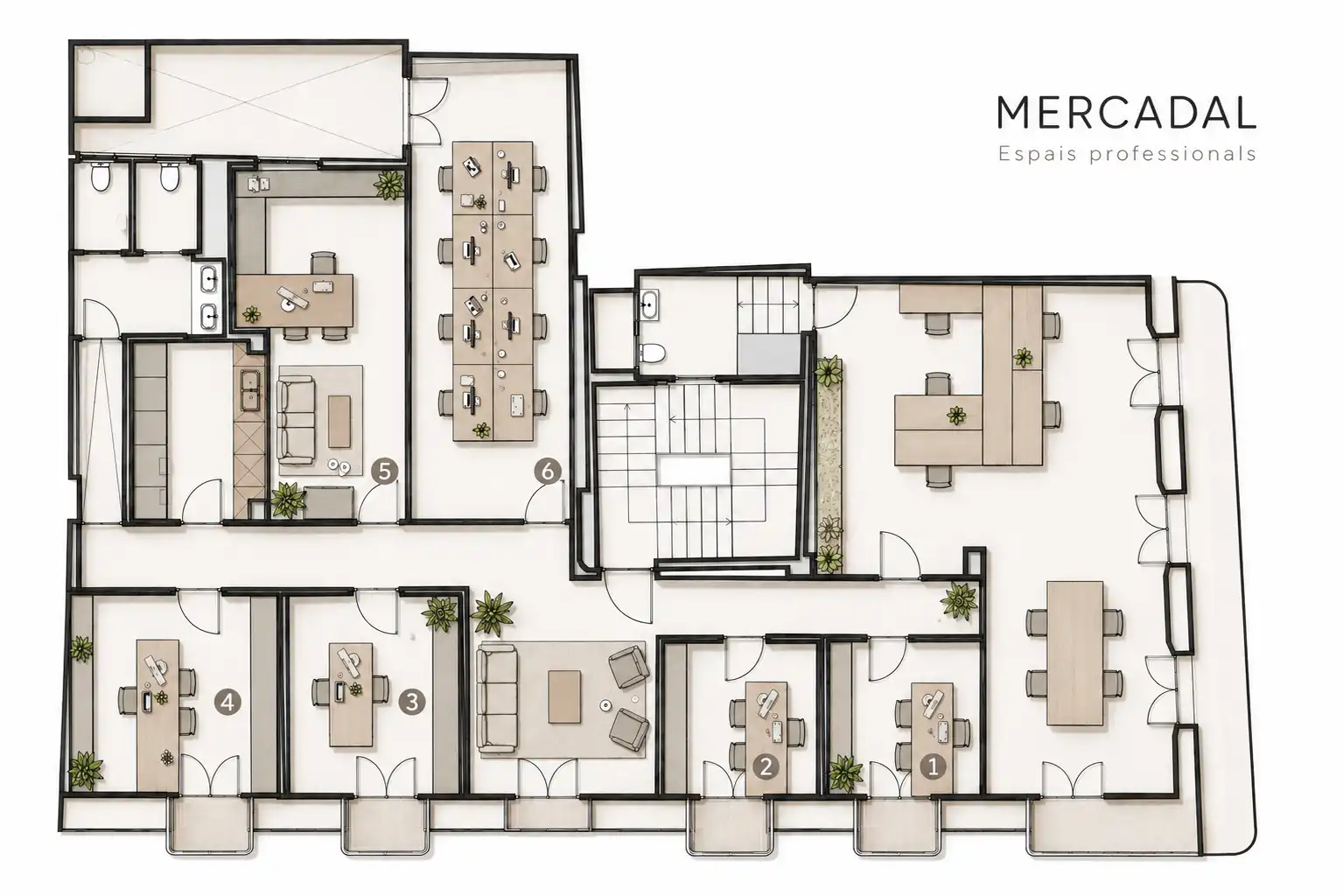 Büro zur Miete in Reus mit Klimaanlage, Heizung und Balkon