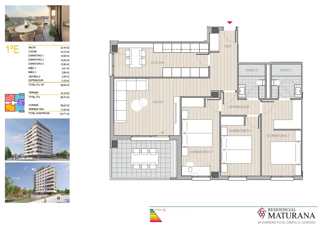 Wohnung zum Verkauf in  Logroño mit Klimaanlage, Heizung und Terrasse