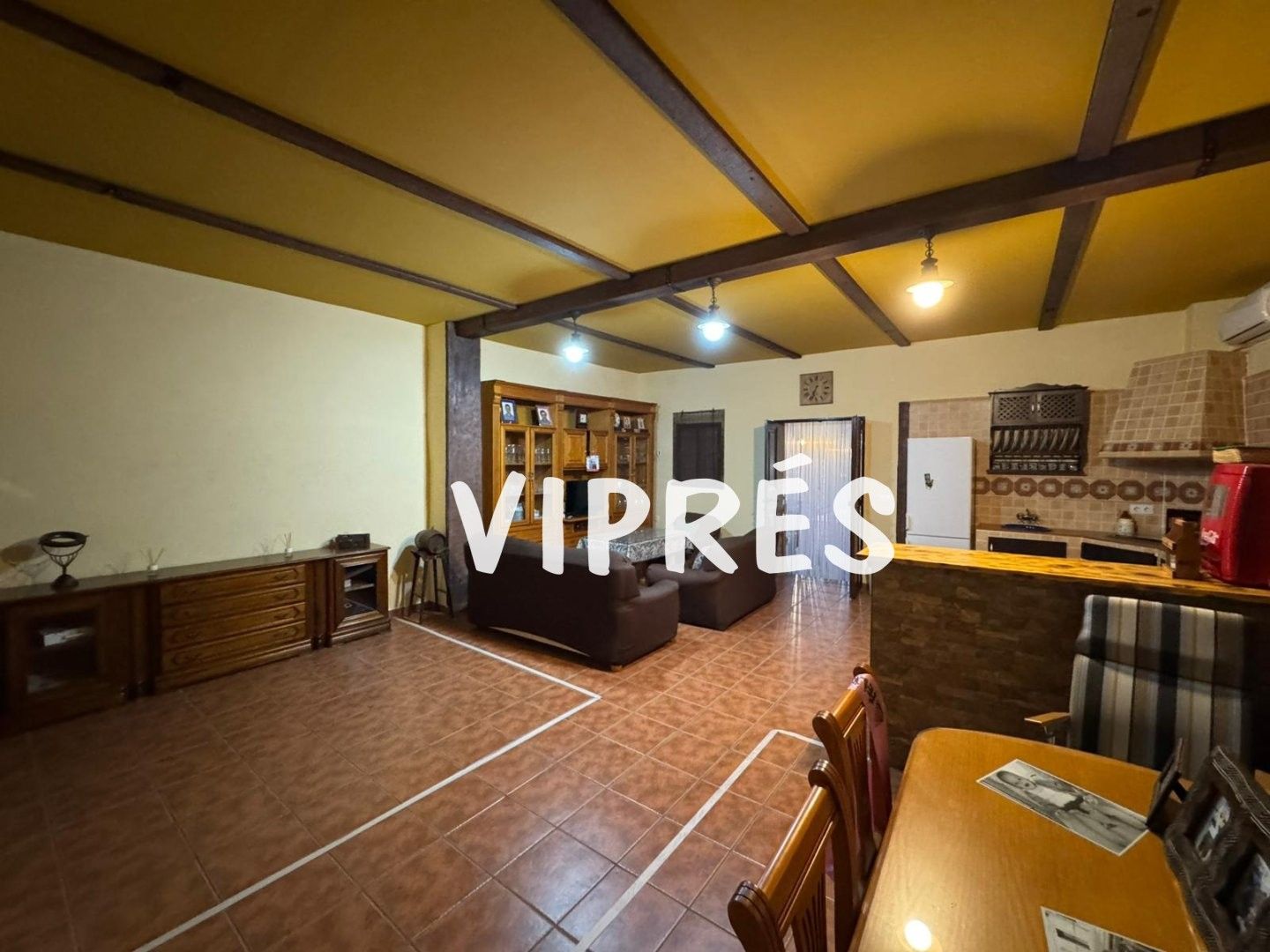 Kitchen of House or chalet for sale in La Garrovilla   with Air Conditioner, Swimming Pool and Furnished