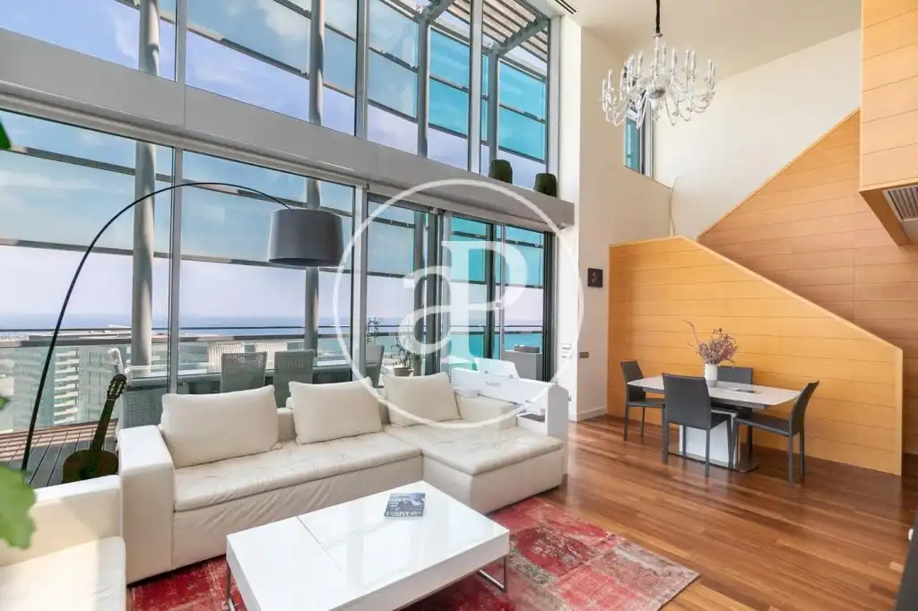 Sala de estar de Ático en venta en Barcelona con Aire acondicionado, Calefacción y Terraza