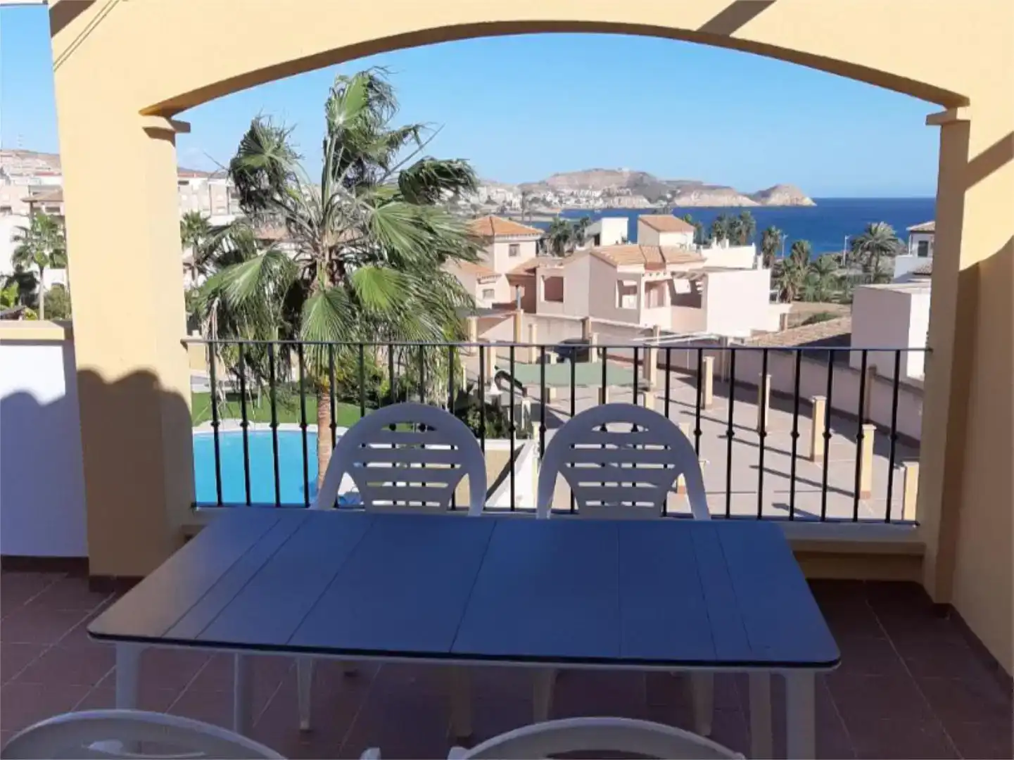 Terrasse von Dachboden zur Miete in Pulpí mit Klimaanlage, Schwimmbad und Möbliert