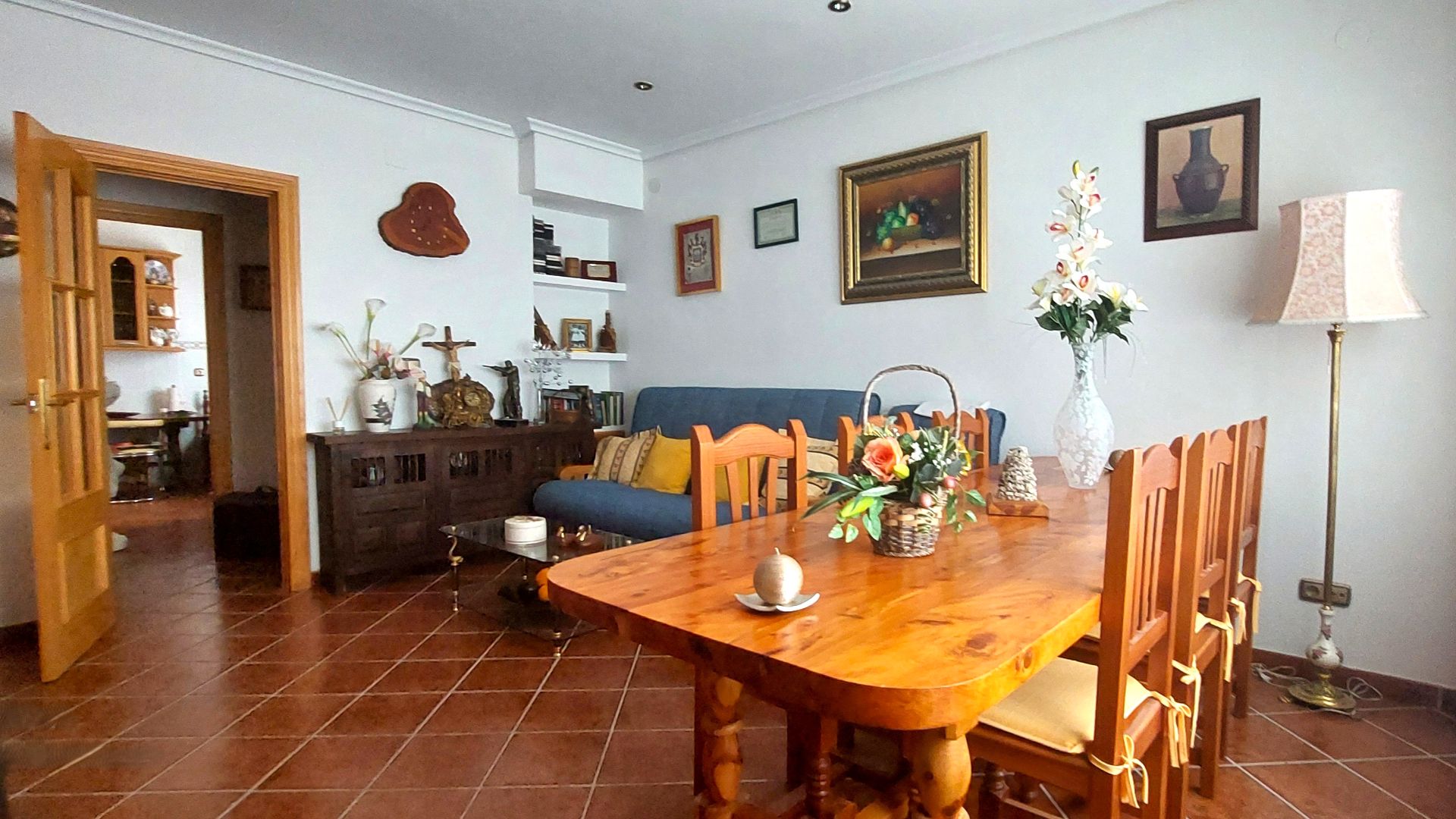 Menjador de Casa adosada en venda en Antigüedad amb Calefacció, Terrassa i Moblat