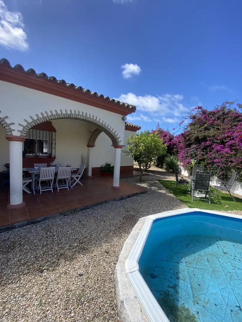 Garden of Houses for sale in Chiclana de la Frontera  with Air Conditioner, Storage room and Swimming Pool