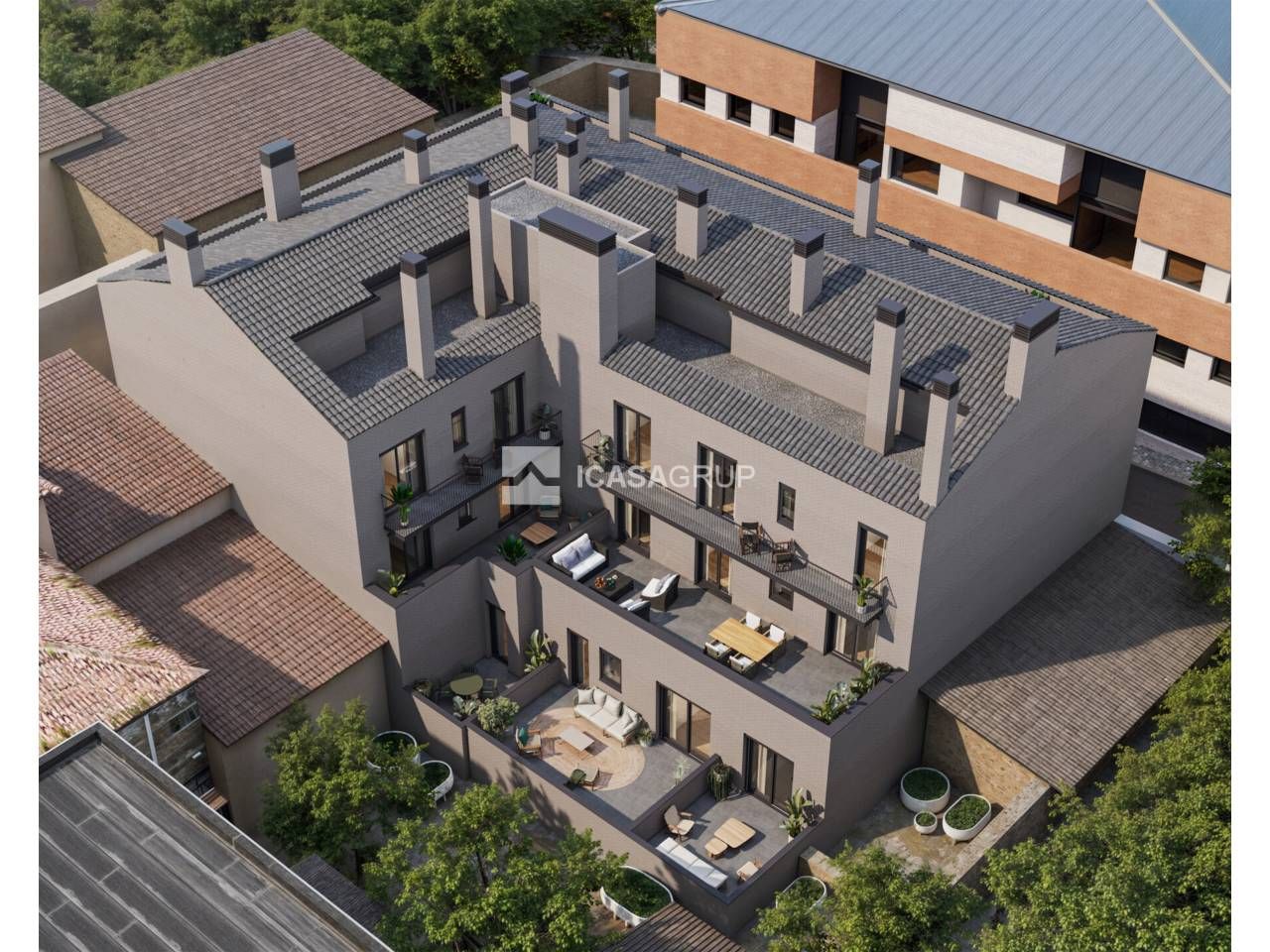 Exterior view of Flat for sale in Rubí  with Air Conditioner, Parquet flooring and Terrace