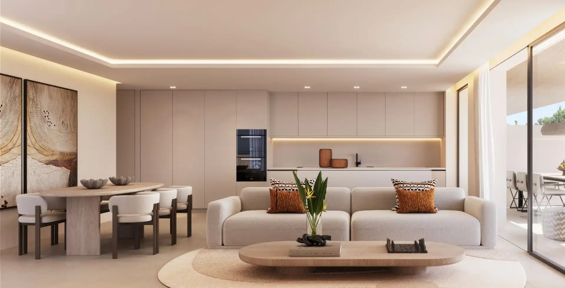 Sala d'estar de Apartament en venda en Estepona amb Aire condicionat, Calefacció i Terrassa