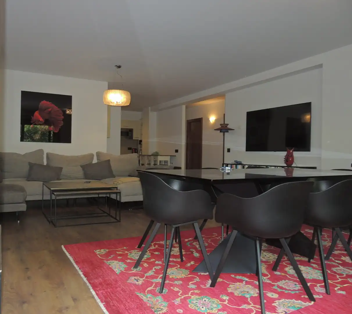 Sala d'estar de Pis de lloguer en La Massana amb Parquet, Terrassa i Moblat