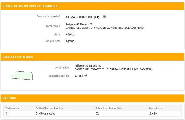 Terreno en Venta en Membrilla