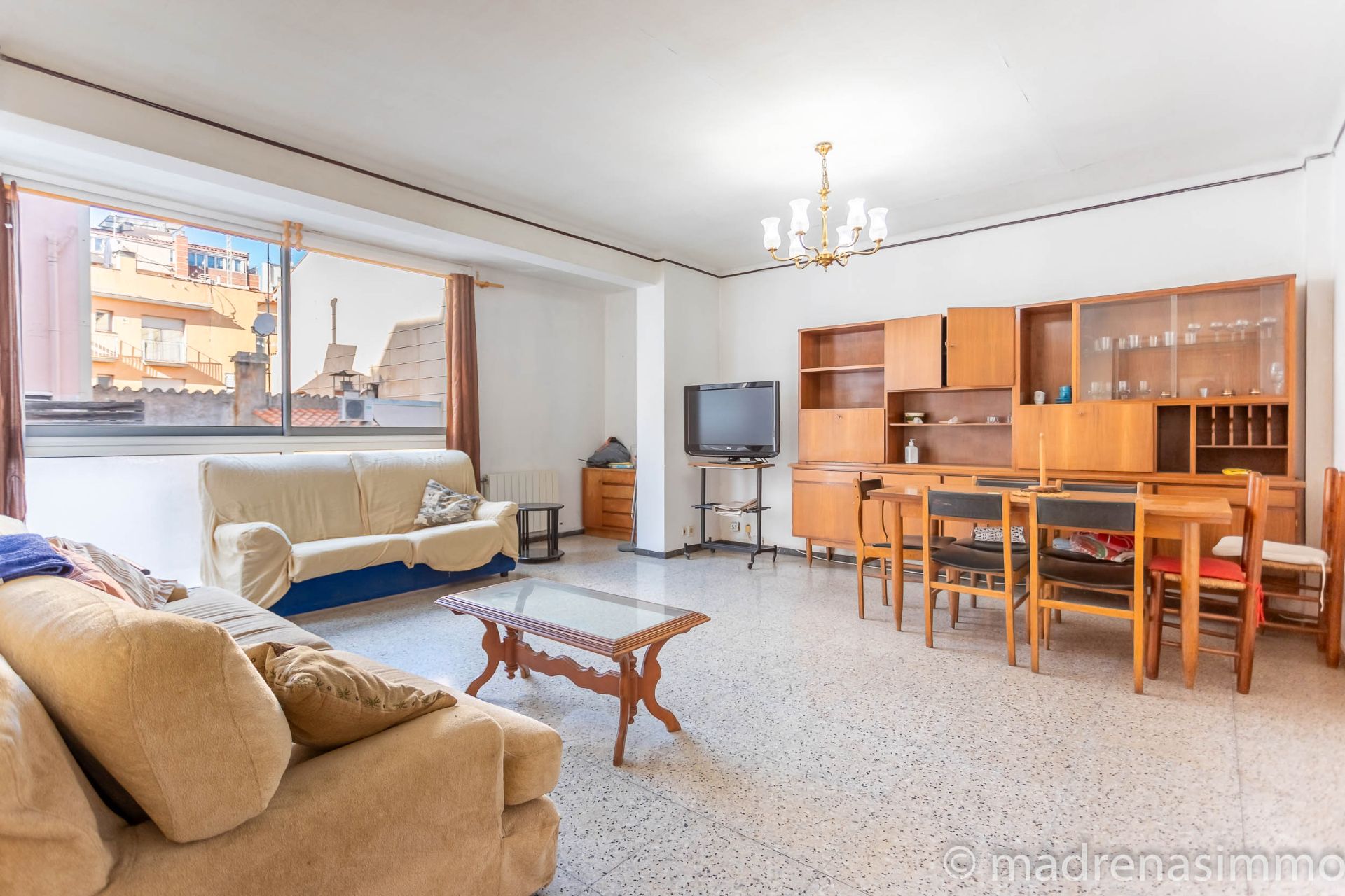 Sala d'estar de Pis en venda en Girona Capital amb Calefacció