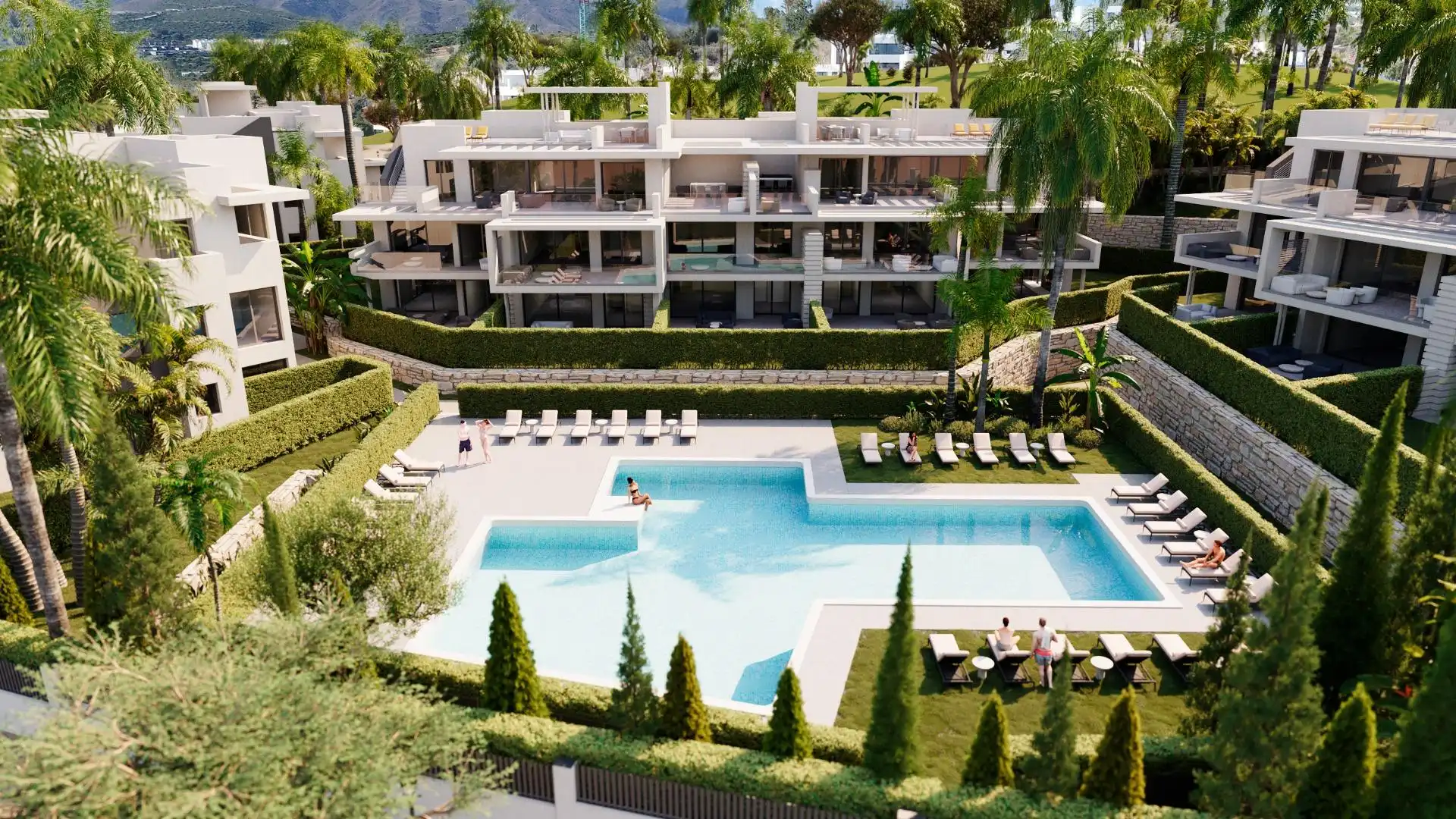 Swimming pool of Flat for sale in Estepona  with Air Conditioner, Heating and Private garden