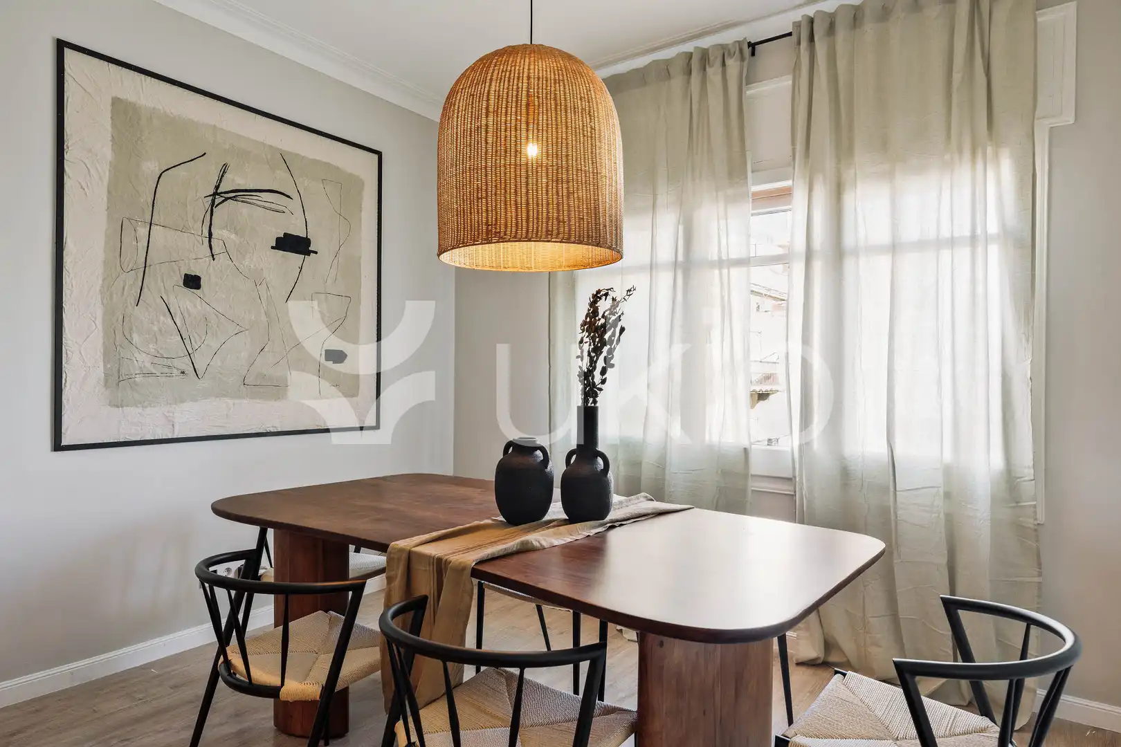 Dining room of Apartments for rent in Barcelona  with Air Conditioner, Heating and Furnished