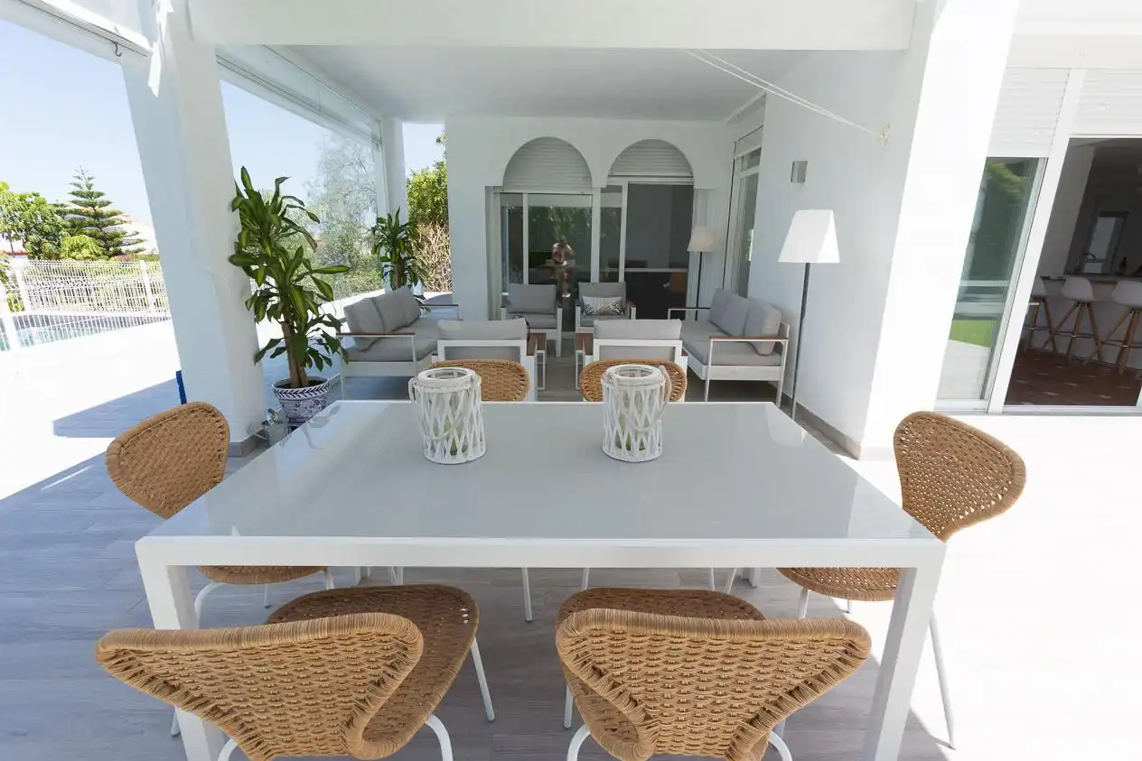 Terraza de Casa o chalet de alquiler en Sanlúcar de Barrameda con Aire acondicionado, Jardín privado y Terraza