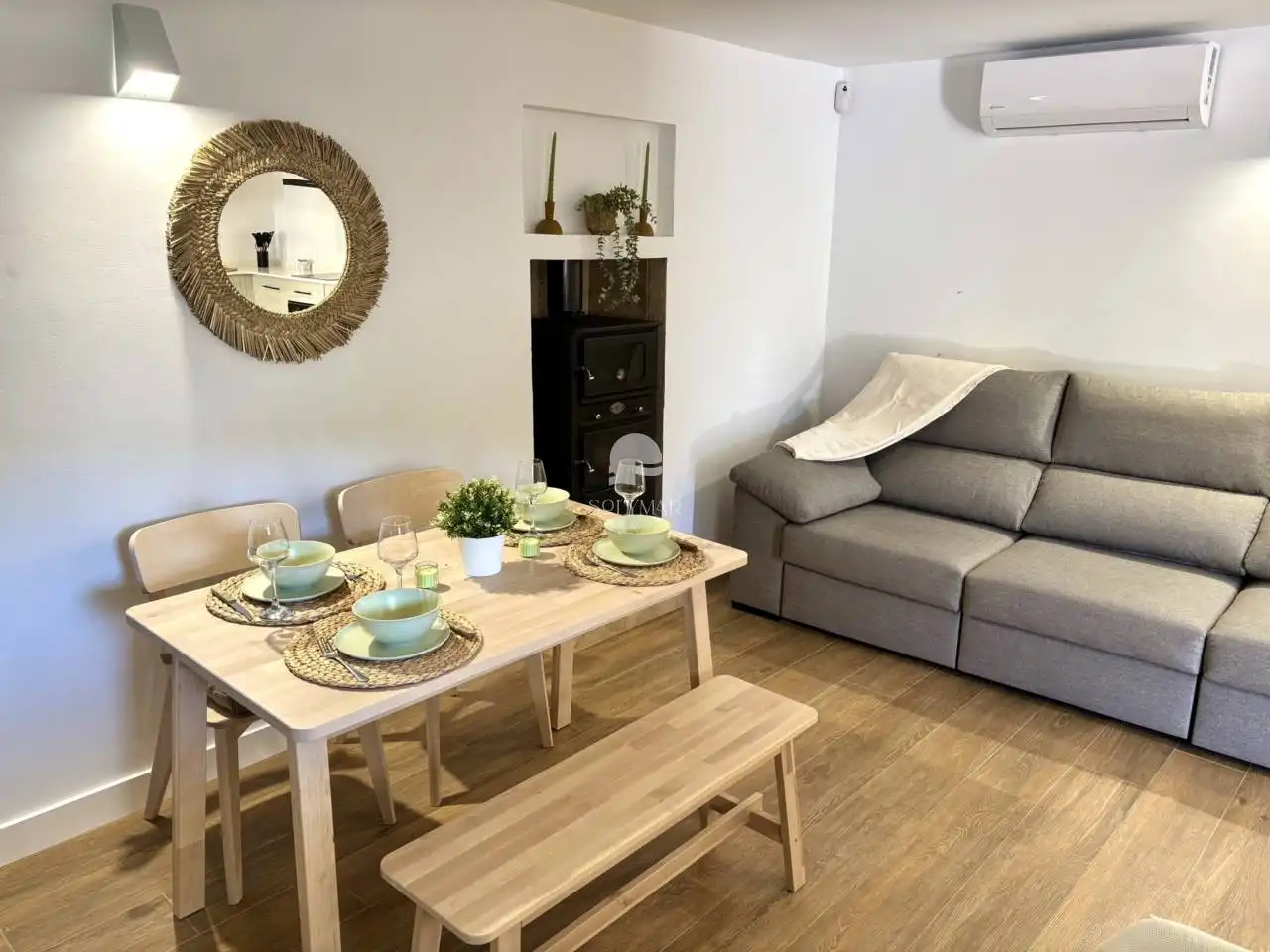 Esszimmer von Haus oder Chalet zur Miete in Canillas de Aceituno mit Klimaanlage, Privatgarten und Terrasse