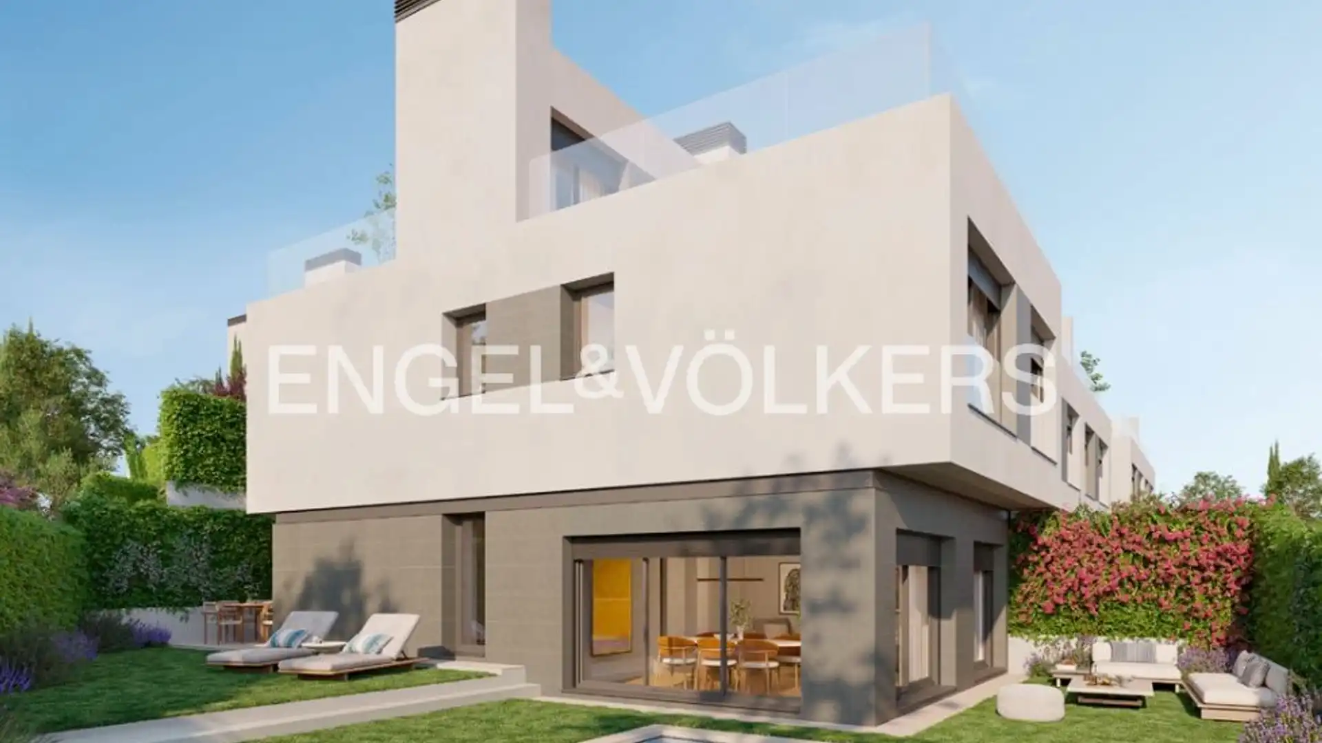 Exterior view of Single-family semi-detached for sale in Las Rozas de Madrid  with Air Conditioner, Heating and Private garden