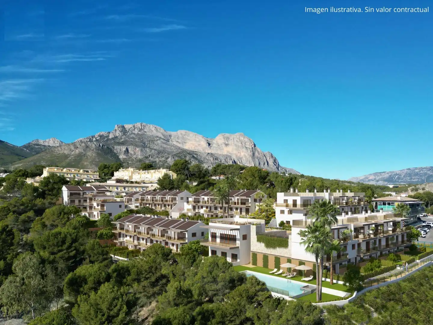 Vista exterior de Casa o xalet en venda en La Nucia amb Piscina
