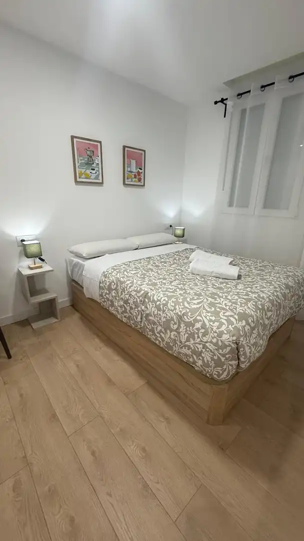 Bedroom of Flat for rent in Madrid  with Air Conditioner, Washing machine and TV