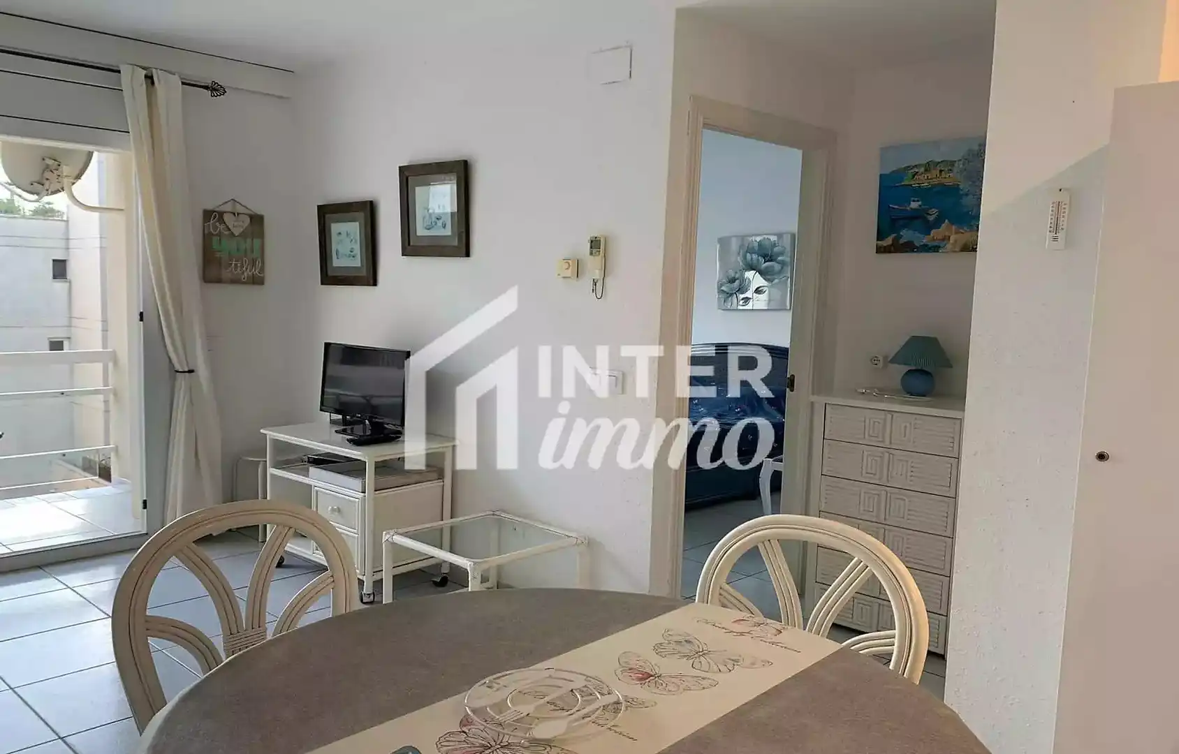 Living room of Flat for sale in Roses  with Air Conditioner, Terrace and Furnished