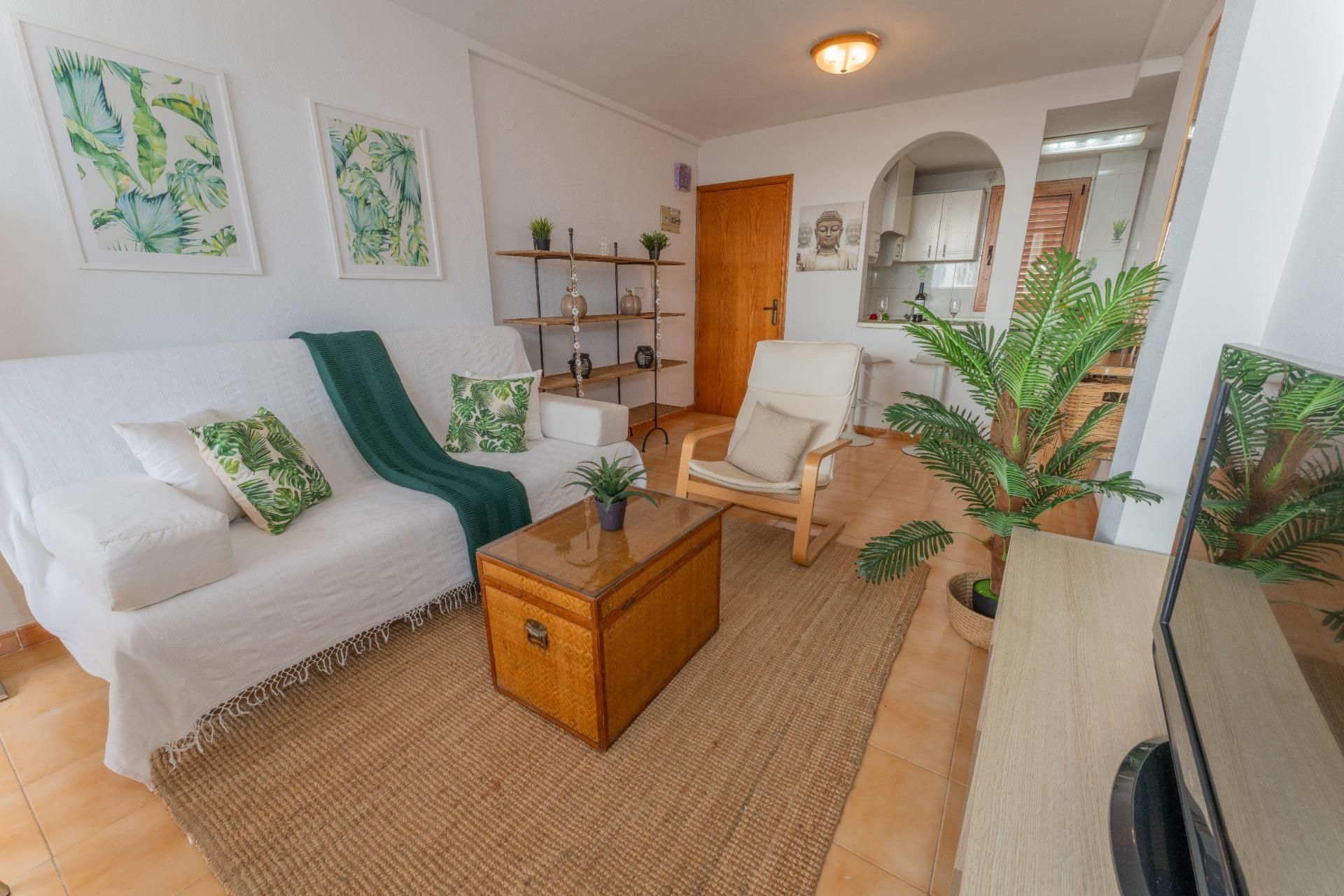 Sala de estar de Piso en venta en Santa Pola con Jardín privado, Terraza y Balcón